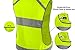 247 Viz Running Reflective Vest with Inside Pocket and 2 Bands, High Visibility Reflective Running Gear Safety Vest Straps for Men Women Kids for Night Running Walking Cycling Yellow