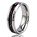 TIONEER Stainless Steel Brown Wood Camouflage Beveled Edge 6.5mm Ring