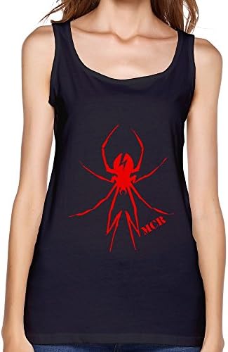 LUYI Women's My Chemical Romance Logo Spider Top L Black