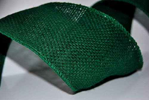 RIBBON QUEEN Spruce Green Burlap Hessian Jute Wired Edged Wired 70mm (2.5") Christmas Weddings (9m Roll)