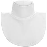 Lusofie Women's Mock Turtleneck, Cotton Half Blouse With Fake Collar