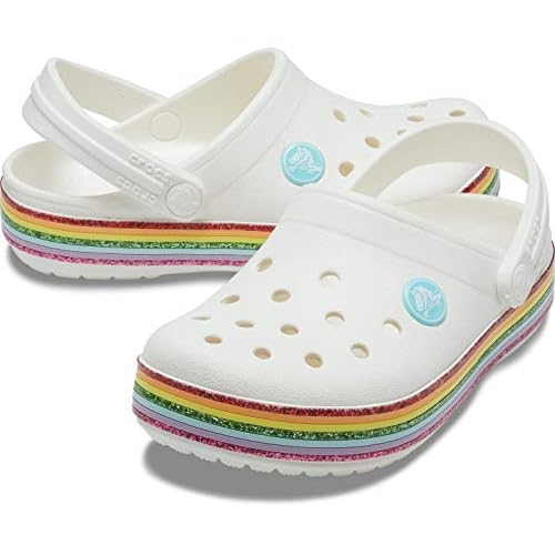 kids crocband rainbow glitter