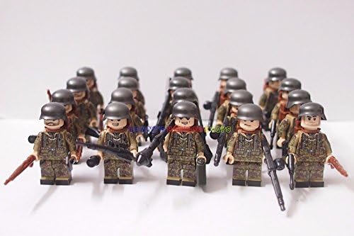 20 x New WWII German Minifigures Waffen SS Soldier Army Camouflage Custom Brand