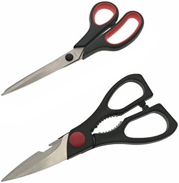 Rukerwayh Kitchen Scissors Multifunctional Kitchen shears Ultra Sharp Stainless Steel Househould Tool 8.5 Inc 2 Pack