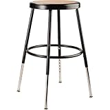 National Public Seating NPS 6218H-10 18" Adjustable Height Steel Stool, Black