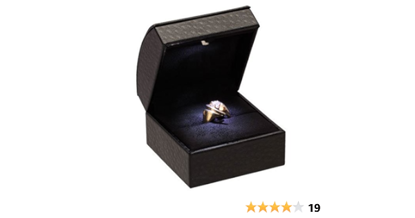 black leather ring box