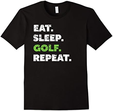 Mens Mens Golf Shirts Christmas Eat Sleep Golf Repeat Golfer Gift Small Black