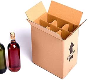 (15x) Caja para botellas de vino CON separadores de cartón ...