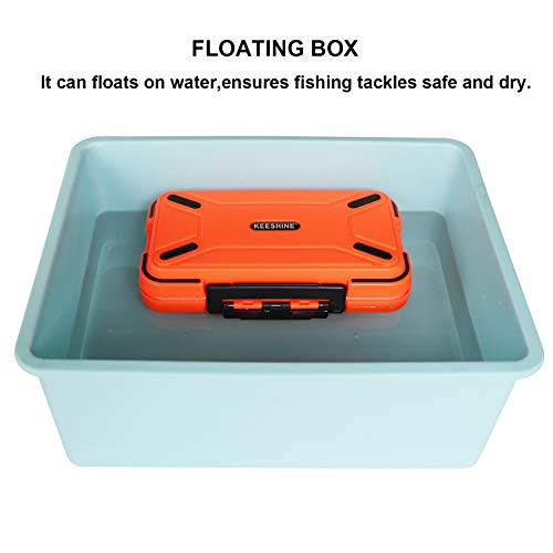 KEESHINE Angelzubehör-Box, Aufbewahrungsbox, 2 Seiten, Kunststoff, abnehmbares Gitter-Aufbewahrung, Schmuck-Organizer, Behälter für Köder, Haken, Perlen, Ohrringe, Werkzeug (orange) – Bild 6