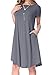 Levaca Womens Summer Plain Short Sleeve Loose Casual Tshirt Dress Dark Gray L