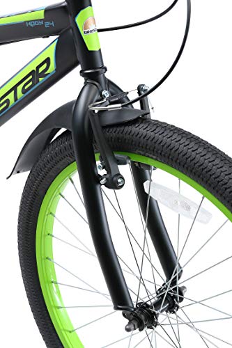 BIKESTAR Kinderfiets voor jongens en meisjes | 24 inch van 10 jaar | 24" Urban Jungle | Zwart Groen - Image 8