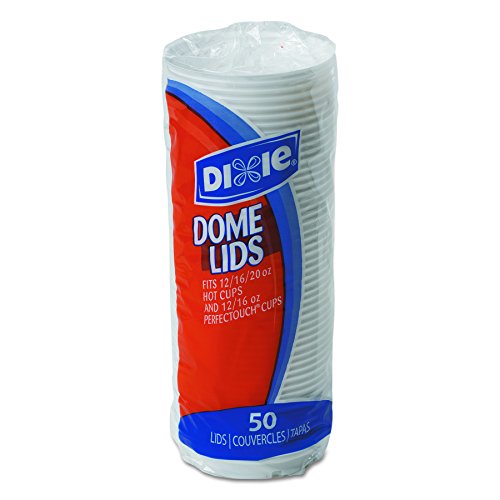 Dixie 9542500DX WiseSize Dome Lid for 10-16 oz PerfecTouch Cups and 12-20 oz Paper Hot Cups, White (Case of 10 Sleeves, 50 Lids per Sleeve) - Thumbnail 2