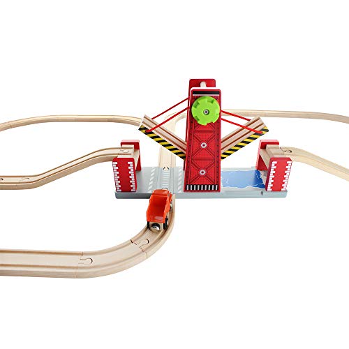 Catschat Holz Schienen Zugbrücke - Holzeisenbahn Set Zubehör – Bild 6