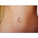 COCHARM 14K Rose Gold Belly Button Rings Marble Stone Boho Design 14G Navel Belly Piercing Rings Jewelry