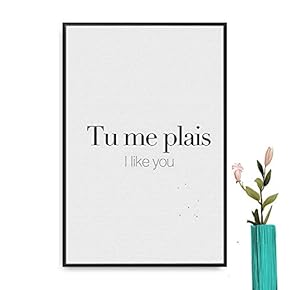 Framed Canvas Wall Art for Living Room, Bedroom French Quotes Canvas Prints for Modern Home Decoration Ready to Hang - 16"x24" inches