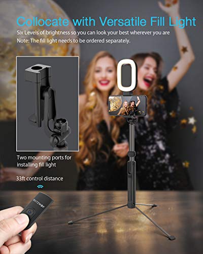 Selfie Stick Bluetooth, BlitzWolf 63inch Extendable Selfie Stick Tripod with Wireless Remote for iPhone Xs MAX/XS/XR/X/iPhone 8/8 Plus/iPhone 7/7 Plus/6s/6, Galaxy S9/S9 Plus/S8/S8 Plus, More