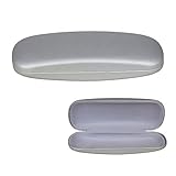 Hard Shell Eyeglass Case, Protective Case for Glasses and Sunglasses, Silver, By OptiPlix