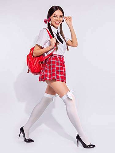 SATINIOR Knee High Socks with Bow White Stockings Black Stockings Women Thigh High Socks