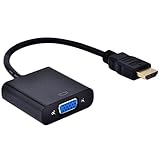 IBEST Gold Plated HDMI to VGA Video Converter Adapter Cable For PC Laptop HDTV Projectors HDMI Input Devices Etc 1080P-Black