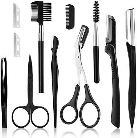 眉毛ハサミ セット 眉毛 驚きの価格が実現 メンズ 眉毛切りハサミ くし ハサミ メイク くし付き ケース付き10点セット メンズ用