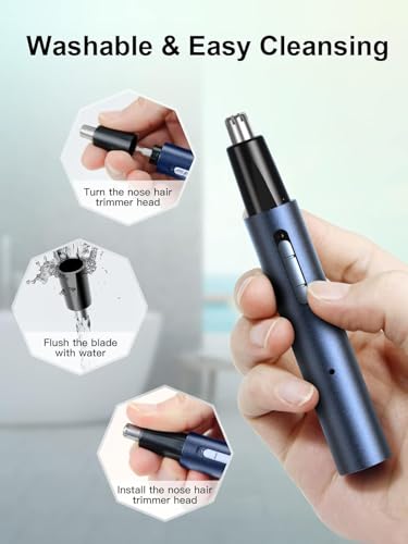 2025 Rechargeable Nose & Ear Hair Trimmer, 3 in 1 Multipurpose Rechargeable USB Trimmer for Men & Women,Facial & Eyebrow Hair Removal Tool, Powerful Motor, Painless, Easy to Clean, IPX7 Waterproof