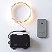 RTGS 60 LEDs String Lights Battery Operated on 20 Feet Long Silver Color Wire, Indoor and Outdoor with Waterproof Battery Box and Timer (Warm White Remote Control)