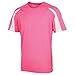 Just Cool Mens Contrast Cool Sports Plain T-Shirt (XL) (Charcoal/ Fire Red)