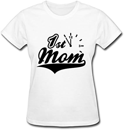 1st Time Mom Printed Customized : Small Womentop-shirt White- Made In Good Quality.