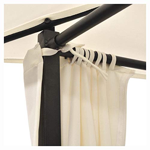Sunlounger, Double Sun Lounger with Curtains Poly Rattan Brown - Thumbnail 7