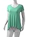 AMORE ALLFY Women's V-Neck Flare Tunic Top Mint Medium