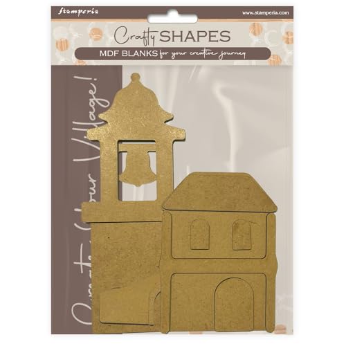 Stamperia - Crafty Shapes for Scrapbooks, Albums, Cards, Bullet Journals and More, Decorate with Papers and Paint, Perfect for Hobbies, Crafts and Gifting (Silent Sea, Bell Tower and Bridge Landscape)