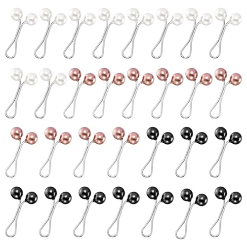XLIUAX 30pcs Hijab Pins Clips, Muslim Pearl Headscarf Safety Clips U Shape Pearl Pins for Women Lady Scarf Headscarf Shawl Sweater Jewelry Brooches Pin Boutonniere Wedding Dress Accessories