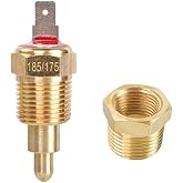 ZIMISI 185 to 175 Degree Car Engine Radiator Sensor Switch (175-185) | Electric Cooling Fan Thermostat Switch with 3/8" Pipe Thread, AC Fan Thermostat Temperature Switch for 10" 12" 14" 16" Fan