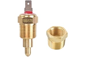 ZIMISI Electric Cooling Fan Thermostat Switch, 185 to 175 Degree Car Engine Radiator Sensor Switch with 3/8" Pipe Thread, AC Fan Thermostat Temperature Switch for 10" 12" 14" 16" Fan