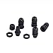 Tusrai 100 pcs Waterproof PG7 Cable Gland Connector Black Plastic Adjustable IP68 M12 Thread Cable Gland with Locknut Rubber Ring for 3.5-6mm Wire