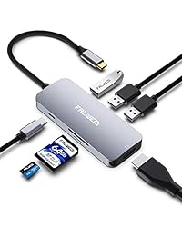 Falwedi - Adaptador USB C 7 en 1 con USB-C PD 3.0, 4 K a 30 Hz HDMI, 3 USB 3.0, lector de tarjetas SD TF, compatible con MacBook Air Pro y otros portátiles tipo C (gris espacio)