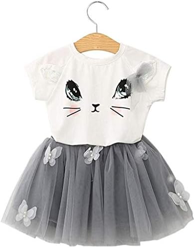 Fanping 2 7歳の女の子の夏の服セット キッズ女の子柄シャツトップ蝶チュチュスカートセット服 Color White Size 1 4 5 Years B087p8wgz4 1 3円 大人気 New Arrival 最安値挑戦 年中無休 高品質 通販