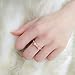 DIFINES Fashion Cute Bow Knot CZ 18k Rose Gold Plated Eternity Band Engagement Promise Rings for Girls Women, Size 5.5
