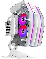 KEDIERS PC Gaming Case Computer Case ATX Mid Tower Open Case - USB3.0 - Remote Control - 2 Tempered Glass - Cooling System - Airflow - Cable Management