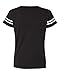 LAT Ladies Fine Jersey Short Sleeve Football Tee (3537) Black/White, L