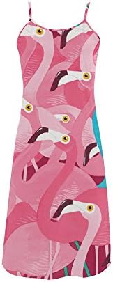 Abbie Miller Flamingo Custom Women's Polyester Casual Slip Dress Colorful Dress
