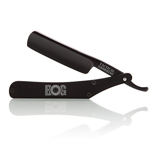 BlackAF Shave Ready Straight Razor in Stainless Steel Scales - By BOG (Black Ops Grooming) - Owned And Operated By Veterans