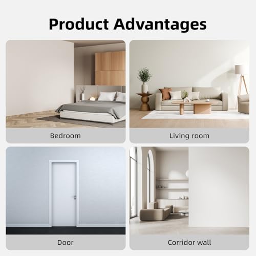 JSIWOTH 6 Frames Self Adhesive Wall Moulding Kit, Pre Cut Wall Panels for Interior Wall Decoration, DIY Frame Style Mouldings for Living Room, Bedroom, Hallway, Accent Wall, White