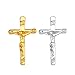 U7 Crucifix Cross Lapel Stick Pin Tie Hat Bag Scarf Badge Brooch,2 Pcs, 1 Gold, 1 Platinum