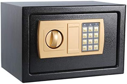 KYODOLED Digital Safe-Electronic Steel Safe with Keypad to the Wall, Medium Personal Security Locked Cabinet for Home Money,Office,Hotel Business,In the Shelf or Drawer,0.44Cubic Feet,BLACK