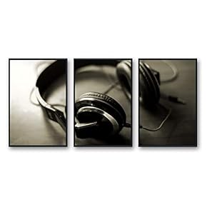Framed Canvas Wall Art for Living Room, Bedroom Microphone Canvas Prints for Modern Home Decoration Ready to Hang - 16"x24"x3 Panels