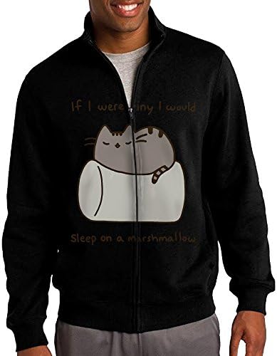 Men Pusheen If I Were Tiny Zip-up Cool Sweatshirts With Pocket