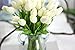 COOBL Artificial Silk Flower High Grade Decorative Tulip Flower Wedding Bouquet Bride Holding Garlands Vine DIY Floral Art Plant Bride Home Decor(20pcs) (White)