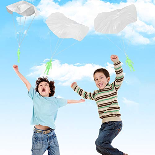 BUYGOO 12Pcs Toy Parachute, Glow in The Dark Paratrooper with Parachute Toys Set, Tangle Free Throwing Hand Throw Parachute Army Man Toss It Up and Watching Landing Outdoor Toys for Kids - Thumbnail 6