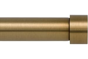 Ivilon Drapery Window Curtain Rod - End Cap Style Design 1 Inch Pole. 72 to 144 Inch Color Warm Gold